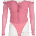 Großhandel in Großbritannien gestrickt sexy Off-Shoulder-Frauen Bodysuit Top